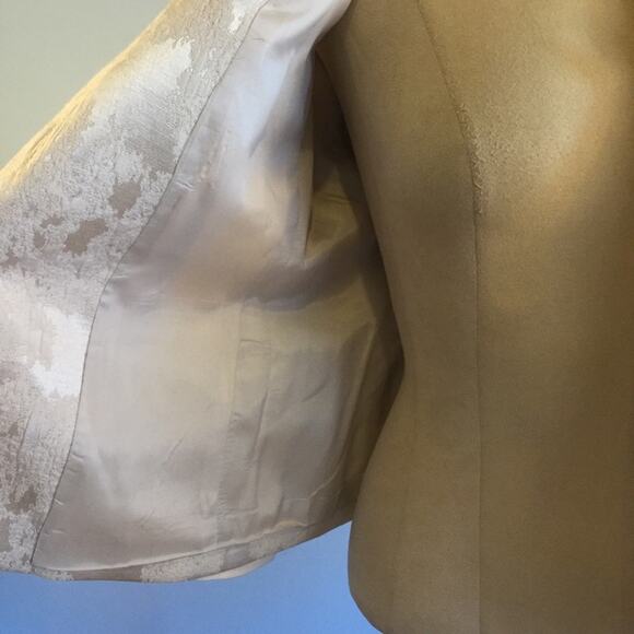 Kasper 4 Cream Ivory Jacquard Blazer Jacket Formal - Picture 8 of 10